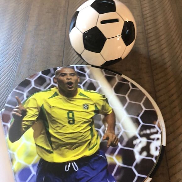 🥅 ⚽️ Soccer ⚽️ Set Vegan Leather Book with Pele Stars ⭐️ of Soccer Ball Bank 🏦 - Picture 13 of 17